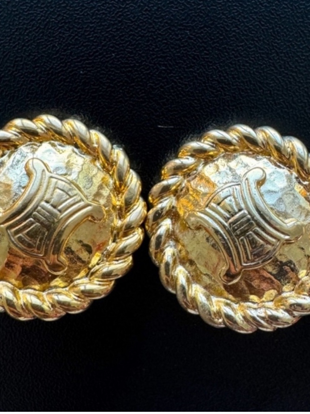 Celine Triomphe Macadam Clip On Earrings - Picture 3 of 9